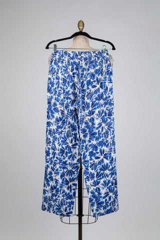 Pantalon floral bleu et blanc (XS+S)
