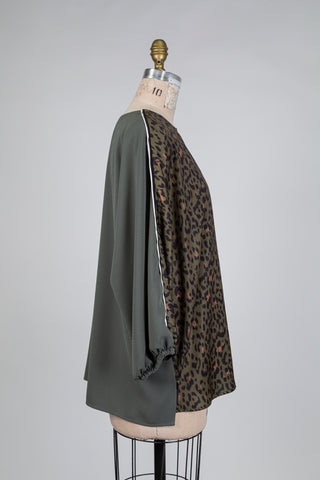 Blouse kaki imprimé léopard (14/16)
