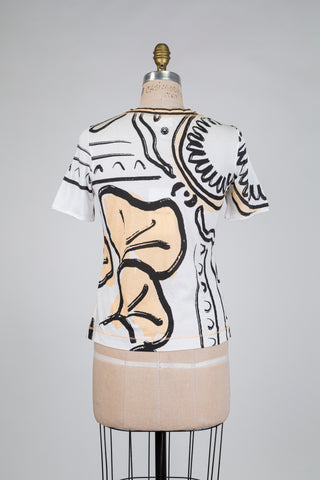 T-shirt blanc illustré scintillant (4+6)