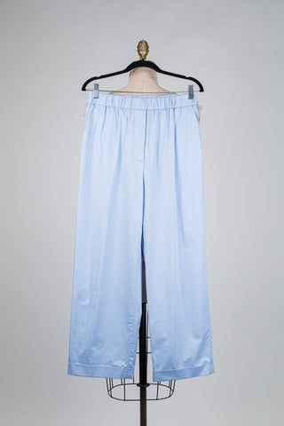 Pantalon en coton bleu doux à coupe large (8)
