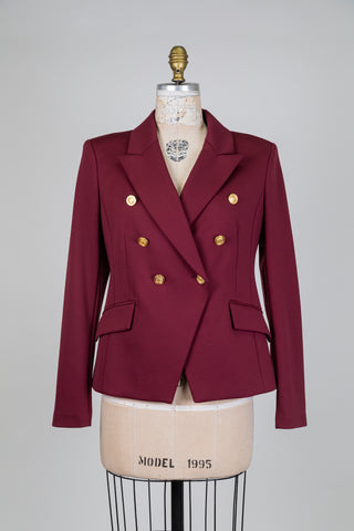 Blazer croisé bourgogne aux boutons armoriés (10 à 14)