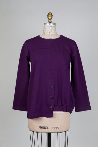 Chandail mauve asymétrique élastiqué (S)