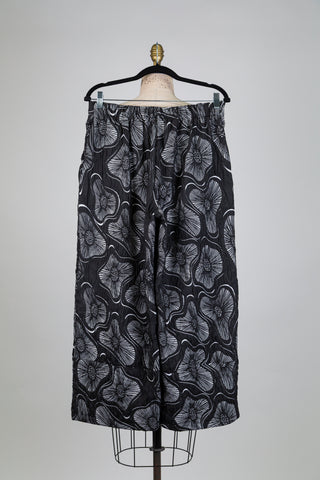 Pantalon floral noir et blanc (XS-M-L-XL)
