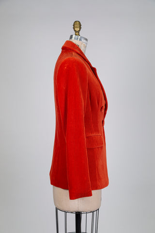 Blazer et boutons en corduroy orangé (2+6)