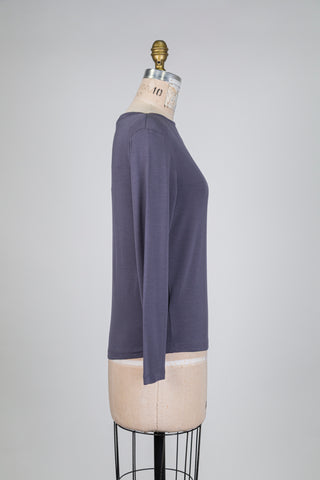 Chandail gris foncé à col bateau (S)