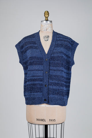 Cardigan en tricot bleu scintillant (TU)