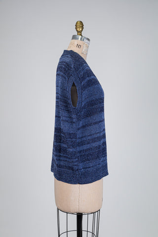 Cardigan en tricot bleu scintillant (TU)
