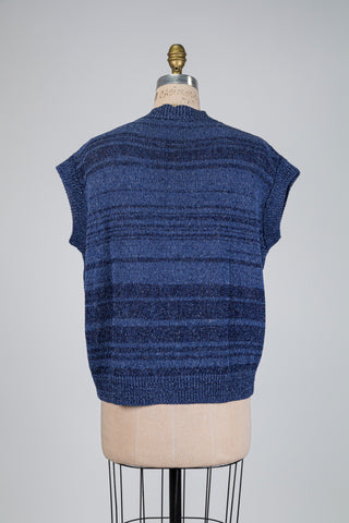 Cardigan en tricot bleu scintillant (TU)