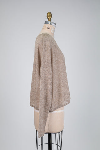 Sparkling beige knit top (OS)