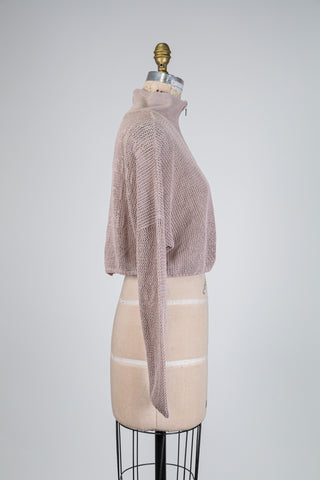 Ash pink high neck crop jacket (OS)