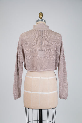 Ash pink high neck crop jacket (OS)