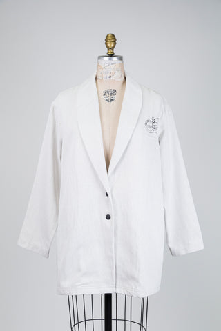 Blazer gris clair à estampe tout en douceur (S+M+)