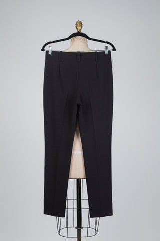 Black textured cigarette trousers (XS+S)