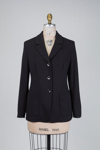 Blazer noir classique en point de riz (S)