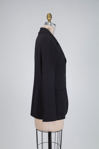 Blazer noir classique en point de riz (S)
