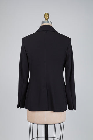 Blazer noir classique en point de riz (S)