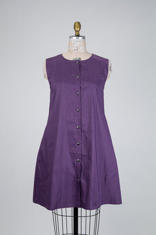 Purple techno linen dress (XS+XL)