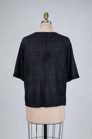 T-shirt en tricot de lin blue-black (S)