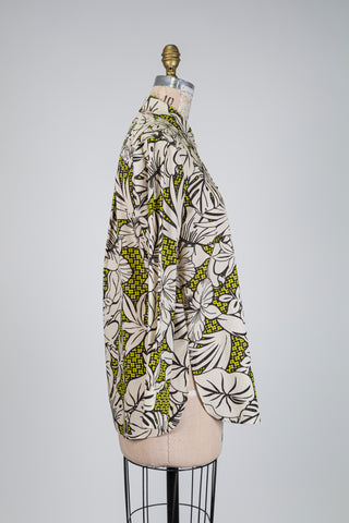 Botanical print beige blouse (6)