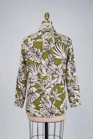 Botanical print beige blouse (6)