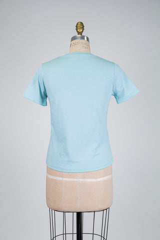 Aqua blue cotton T-shirt (6)