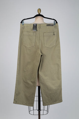 Pantalon denim kaki à coupe large (14)