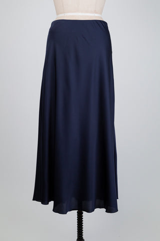 Jupe évasée en satin marine (12+14)