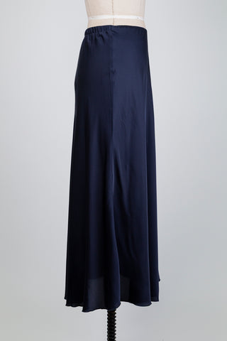 Jupe évasée en satin marine (12+14)