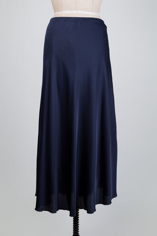 Jupe évasée en satin marine (12+14)