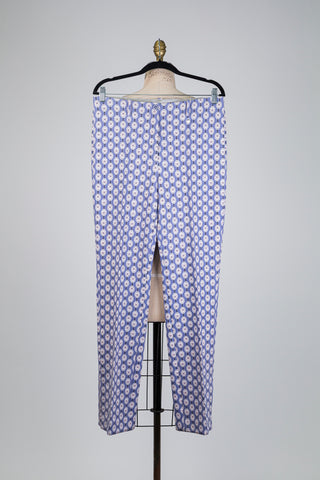 Lavender medallion print trousers (M)