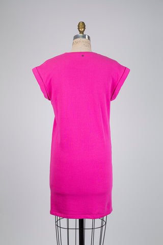 Pink fleece T-shirt dress (6)