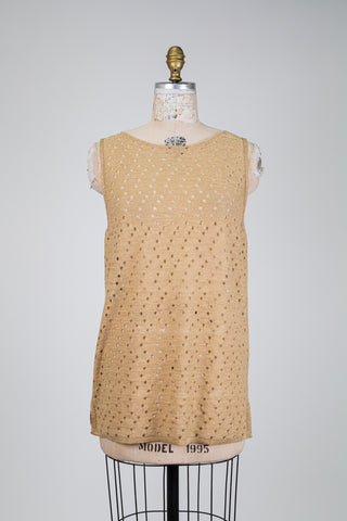 Golden beige light drop tank top (OS)