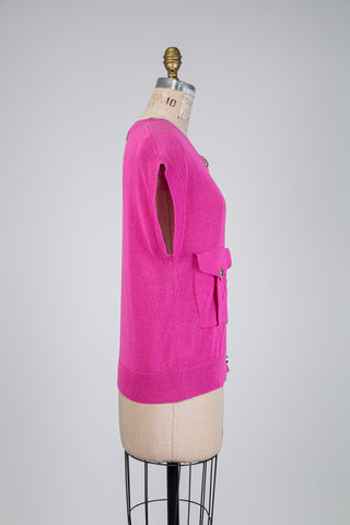 Fuchsia pink top with jewel buttons (6)