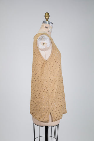 Golden beige light drop tank top (OS)