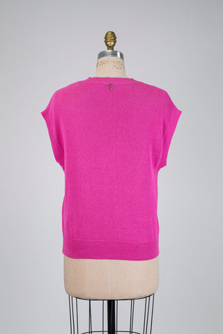 Fuchsia pink top with jewel buttons (6)