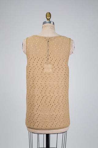 Golden beige light drop tank top (OS)