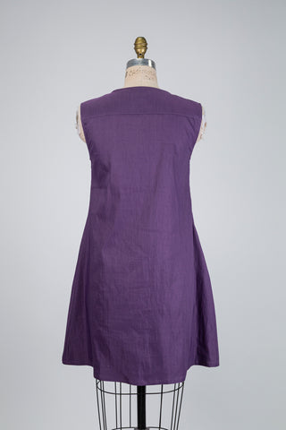 Purple techno linen dress (XS+XL)