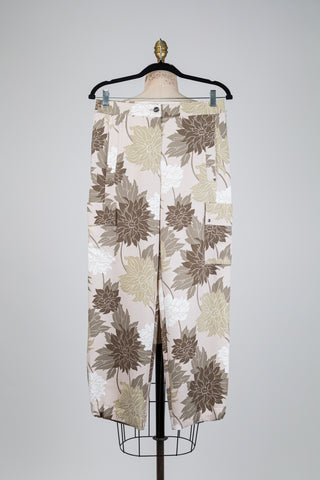 Pantalon cargo floral kaki et beige (XS à M)