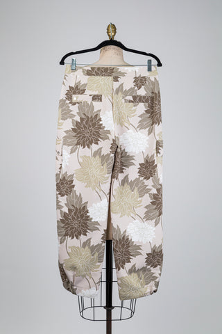 Pantalon cargo floral kaki et beige (XS à M)