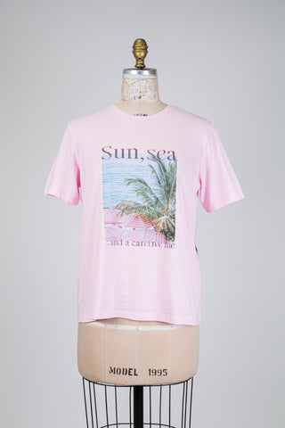 T-shirt rose "SUN, SEA and a carefree me" (6)