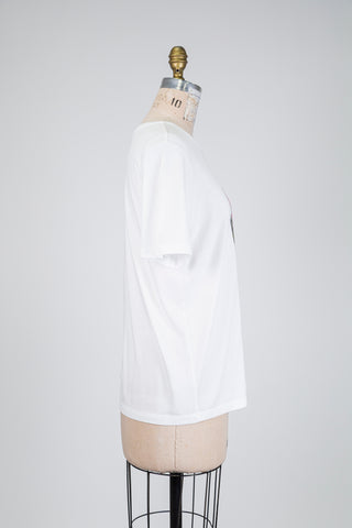 T-Shirt blanc à imprimé Paisley (6)