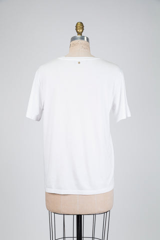 T-Shirt blanc à imprimé Paisley (6)