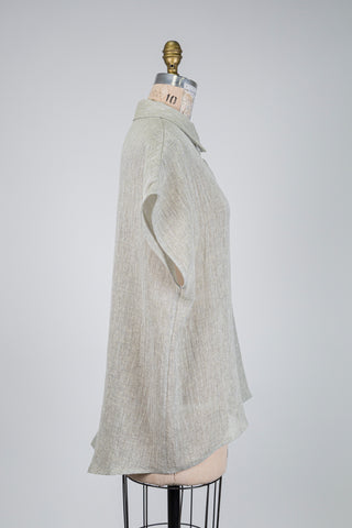 Greige linen blouse (S+M)