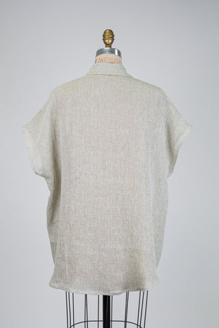 Greige linen blouse (S+M)