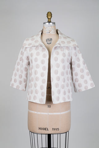 Veste crème en jacquard à pois (S)