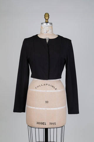 Spencer noir structuré à attache cachée (S)