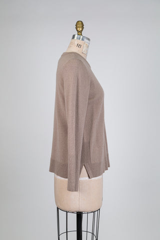 Chandail luxueux taupe à col amovible (6)