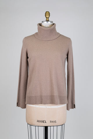 Chandail luxueux taupe à col amovible (6)