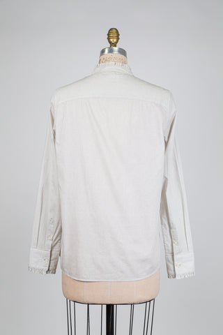 Chemisier col mao sauge à pois noir (6)