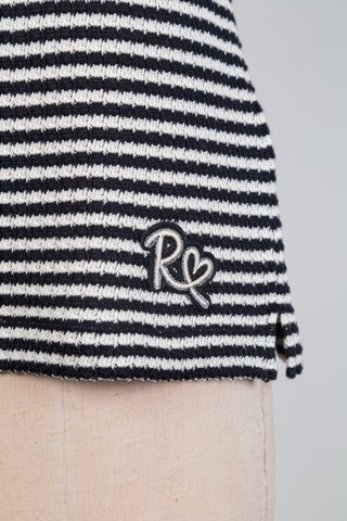Black and cream striped knit T-shirt (10)